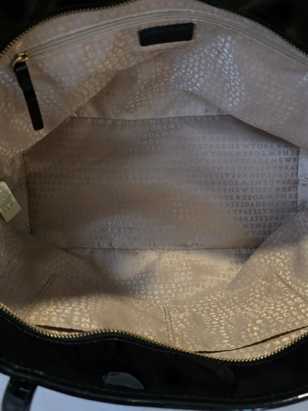 Kate Spade Small Harmony Metro Spade Tote Black Perforated Patent